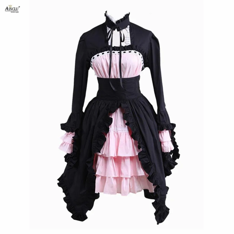 

Classic Fashion Lolita Dress Ainclu Elegant Cotton Pink&Black Long Sleeves XS-XXL Vrsatile Occasion Cosplay Lolita Dress