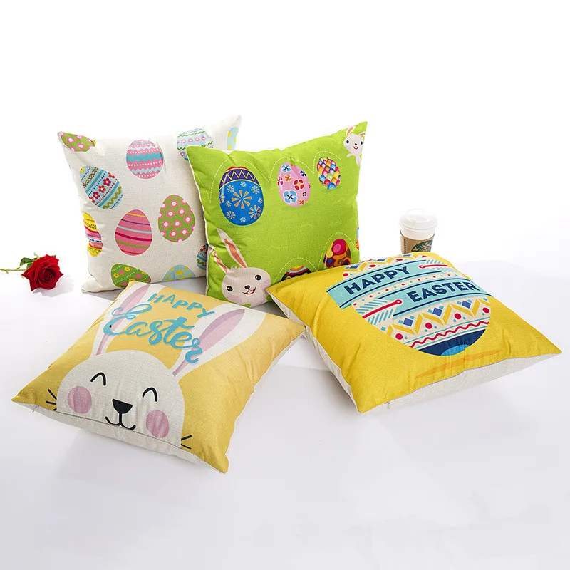 

45x45cm Rabbit Cushion Cover Home Party Decoration DIY Birthday Decor Happy Easter Pillow Case