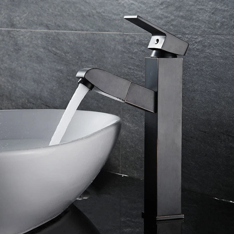Basin Faucets Hot and Cold Water Pull Out Swivel Bathroom Sink Tap Single Handle Sink Faucet Brass Wash Basin Mixer Tap Basin Faucets Hot and Cold Water Pull Out Swivel Bathroom Sink Tap Single Handle Sink Faucet Brass Wash Basin Mixer Tap