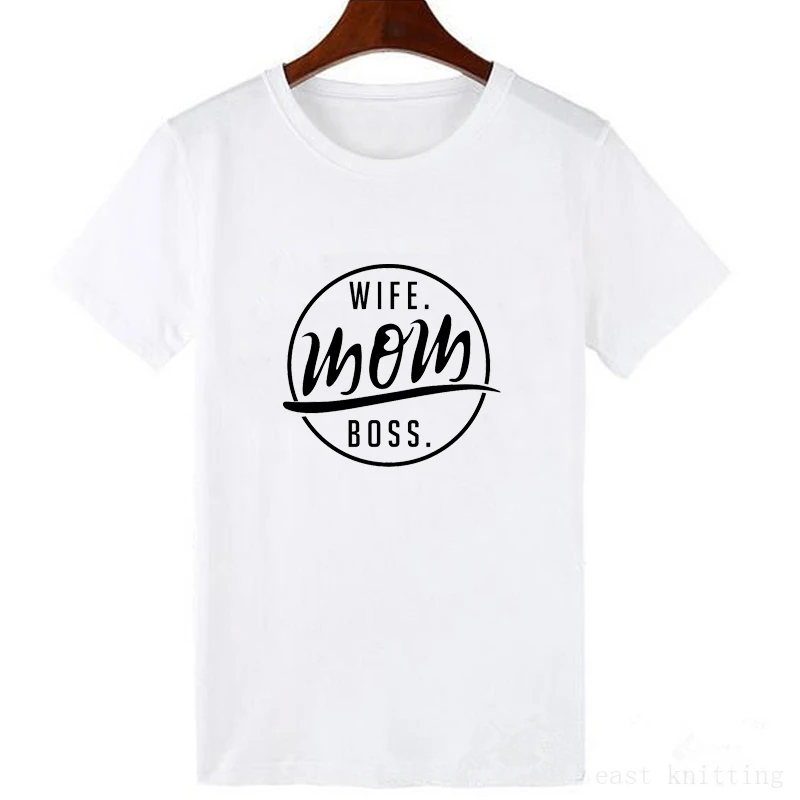 

Wife mom boss t-shirt women fashion shirt causal t-shirt Hipster tops tees gift for wife