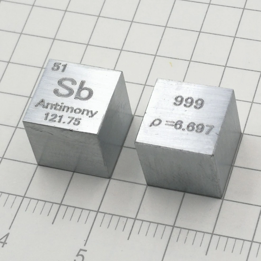  10 x 10 x 10mm Wiredrawing Antimony Cube Periodic Table Of Elements Cube for Lab Study Education Co