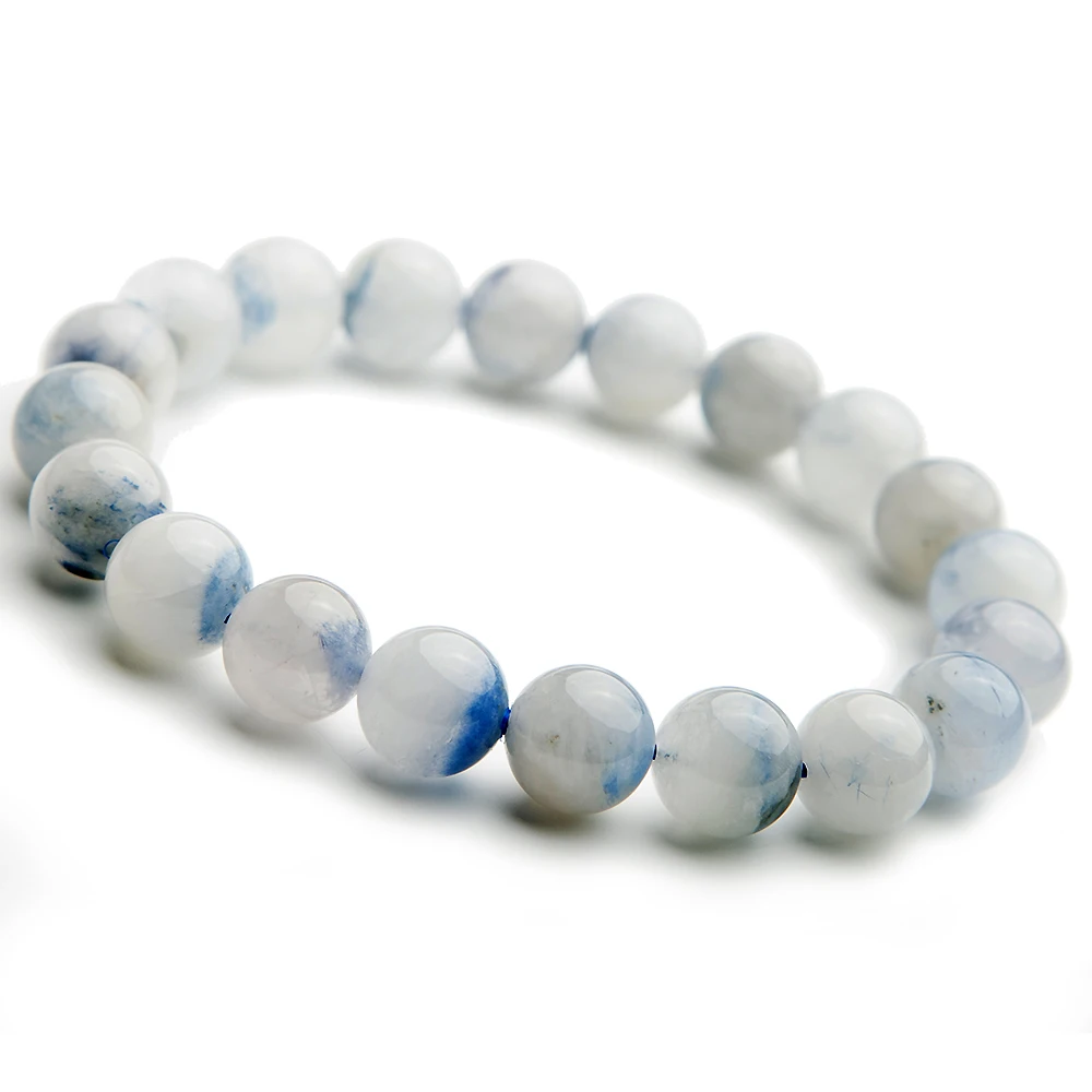 

High Quality Natural Blue Dumortierite Quartz Rutilated Crystal Women 11mm Round Beads Rare Stone Bracelet From Brazil AAAA
