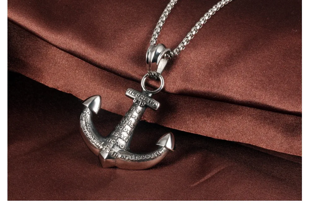 Starbeauty, резное мужское ожерелье с якорем, 316L, титановая сталь, 55 см, цепочка, христианский крест, кулон, ожерелье, s ожерелье мужские ювелирные изделия, подарок