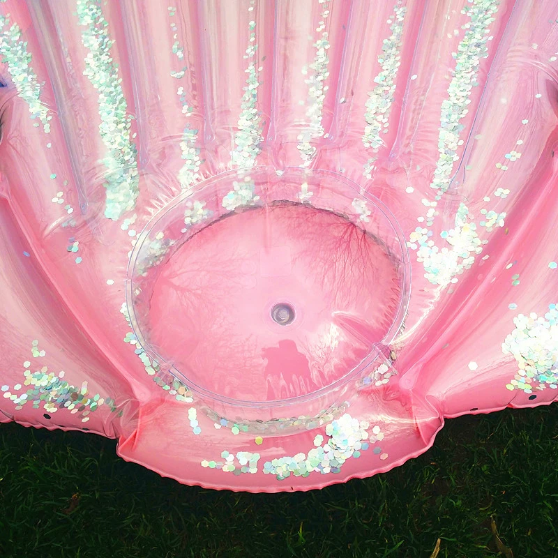 Гигантский розовый надувной поплавок, летний плавательный бассейн с блестками, вечерние игрушки для взрослых, водный шезлонг