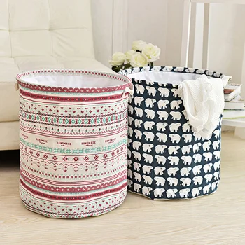 

Folding Laundry Basket Round Storage Bin Bag Large Hamper Collapsible Clothes Toy Basket Bucket Organizer Large Capacity