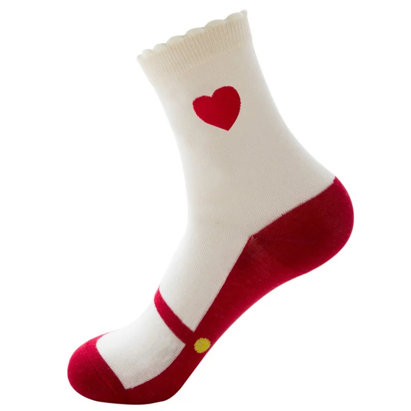 Белый Pure Cotton Socks Autumn Winter Lovely Women Dance Yoga Socks Comfortable Breathable Colorful Funny Cotton Socks - Цвет: Белый