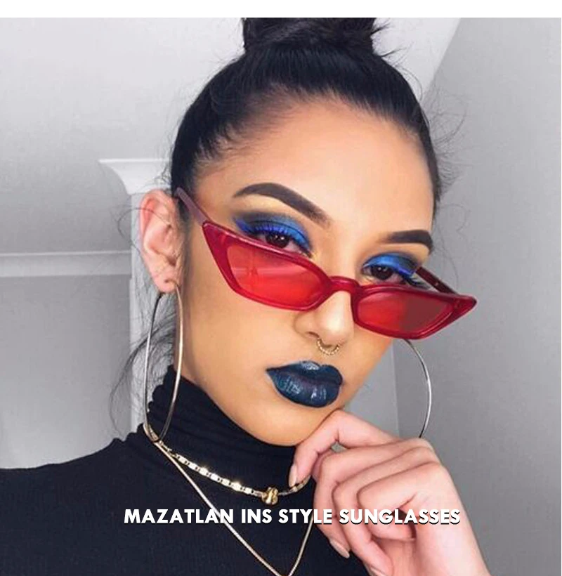 Mazatlan солнцезащитные очки "кошачий глаз" для женщин, роскошные брендовые дизайнерские винтажные прозрачные солнцезащитные очки, женские ретро очки красного и черного цвета