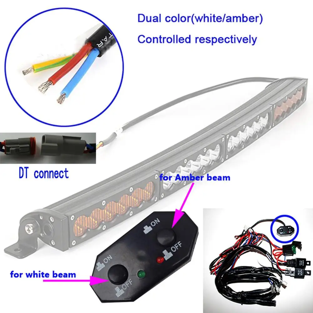 Single Row Led Light Bar Dual color led work light 90W 120W 150W 180W 210W Barra LED Driving Light Offroad Off-road Light White Amber Yellow Pod Light for SUV Truck Pickup 4x4 4WD ATV UTV Auto Car Motorcycle (10)