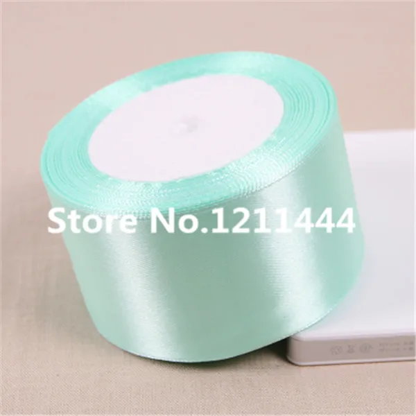 

Single Face 50mm Cake and Flower Branch Water Green Mint Satin Ribbons for Wedding Decorations Wholesale Gift Packing Ribbon