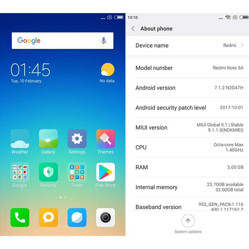 Оригинальный Xiaomi Redmi Note 5A с глобальной прошивкой 2 Гб ОЗУ 16 ПЗУ мобильный телефон