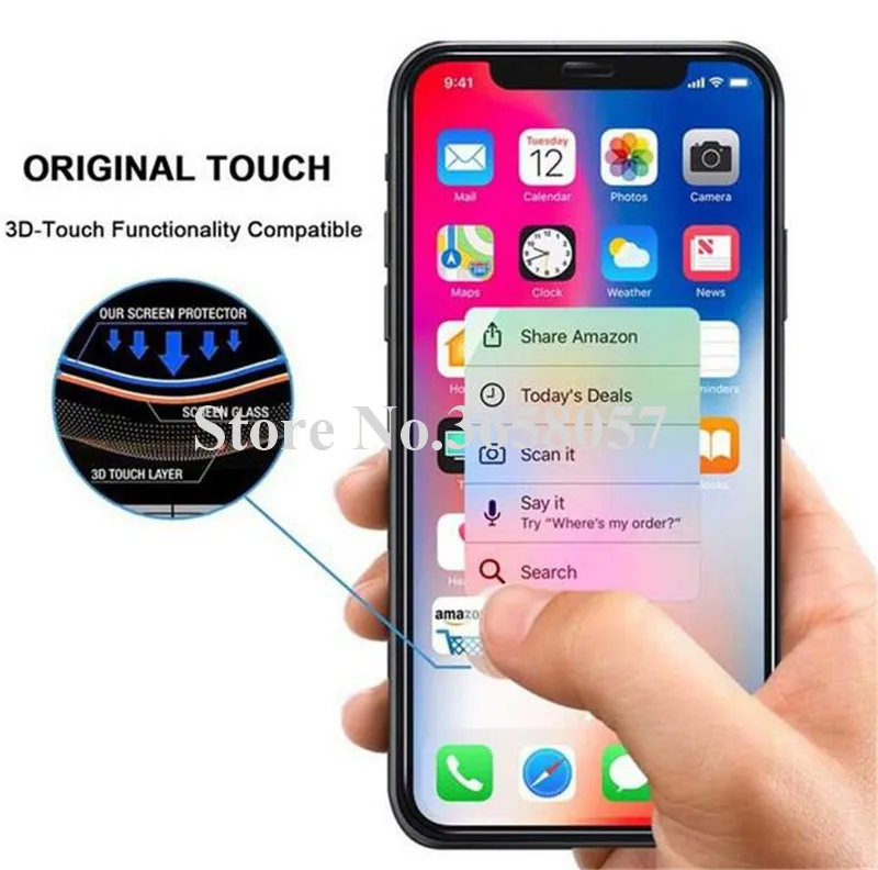 200 шт. для IPhoneX XR XSMAX 6 8 7Plus полное покрытие закаленное стекло 5D изогнутая защита