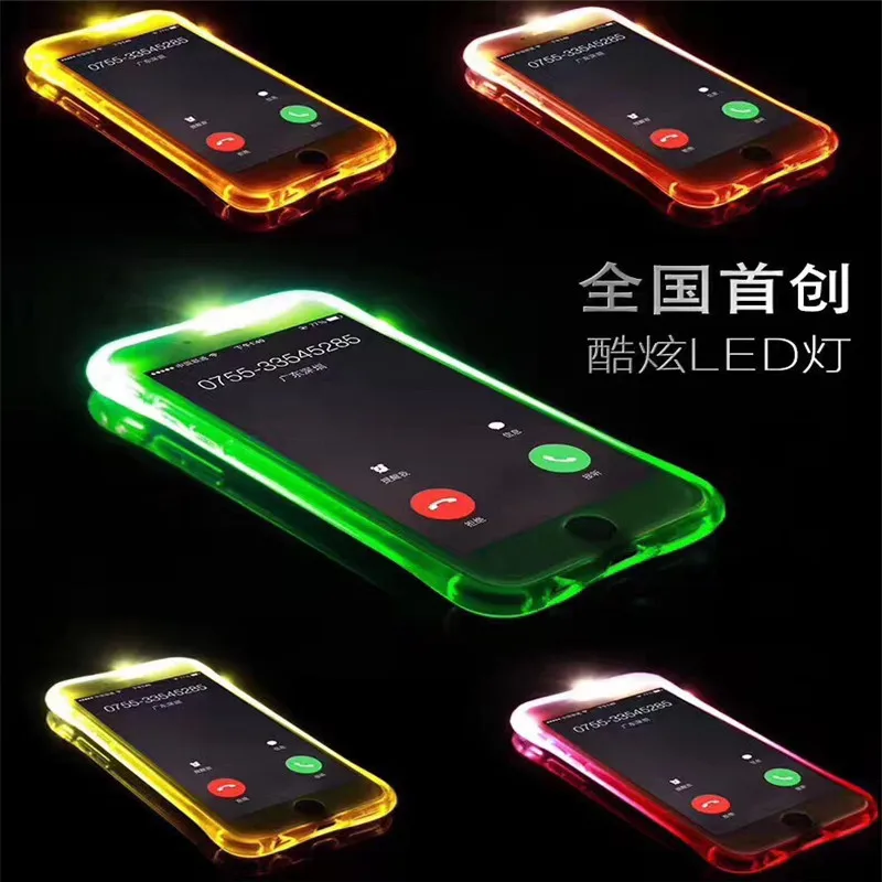 

Ultra-thin led flash soft case for iphone 7 7 plus 8 X MAX XR XS 6 6S Plus smart call flash light back cover