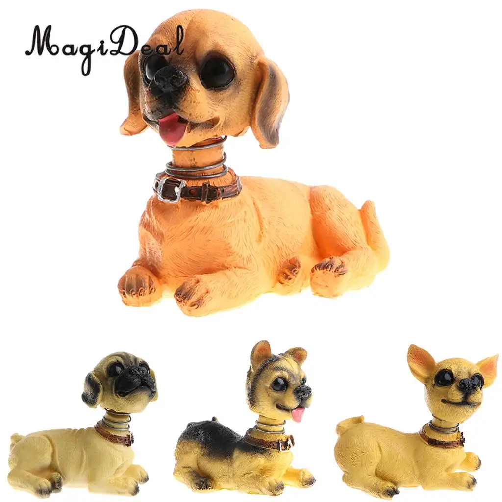 Cute Shaking Head Lucky Dog Puppy Pug Bobbing Heads Bobblehead Toy Aniaml Pet Figures Car Dashboard Auto Decoration