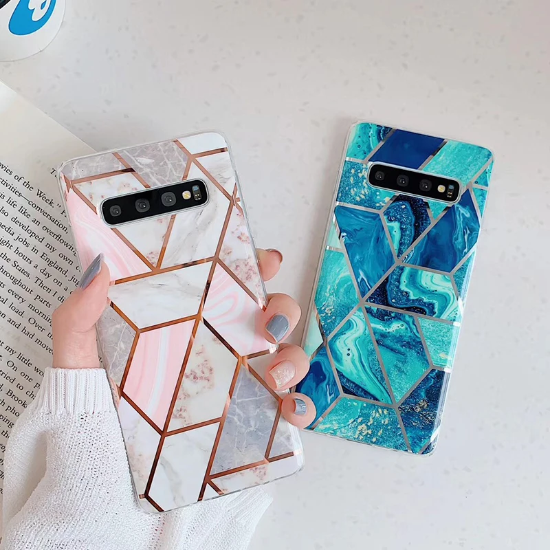 

Plating splicing marble Cases for Samsung S10 S9 S8 S10e frosted IMD soft TPU cover for Samsung S9Plus S8Plus S10Plus back cases