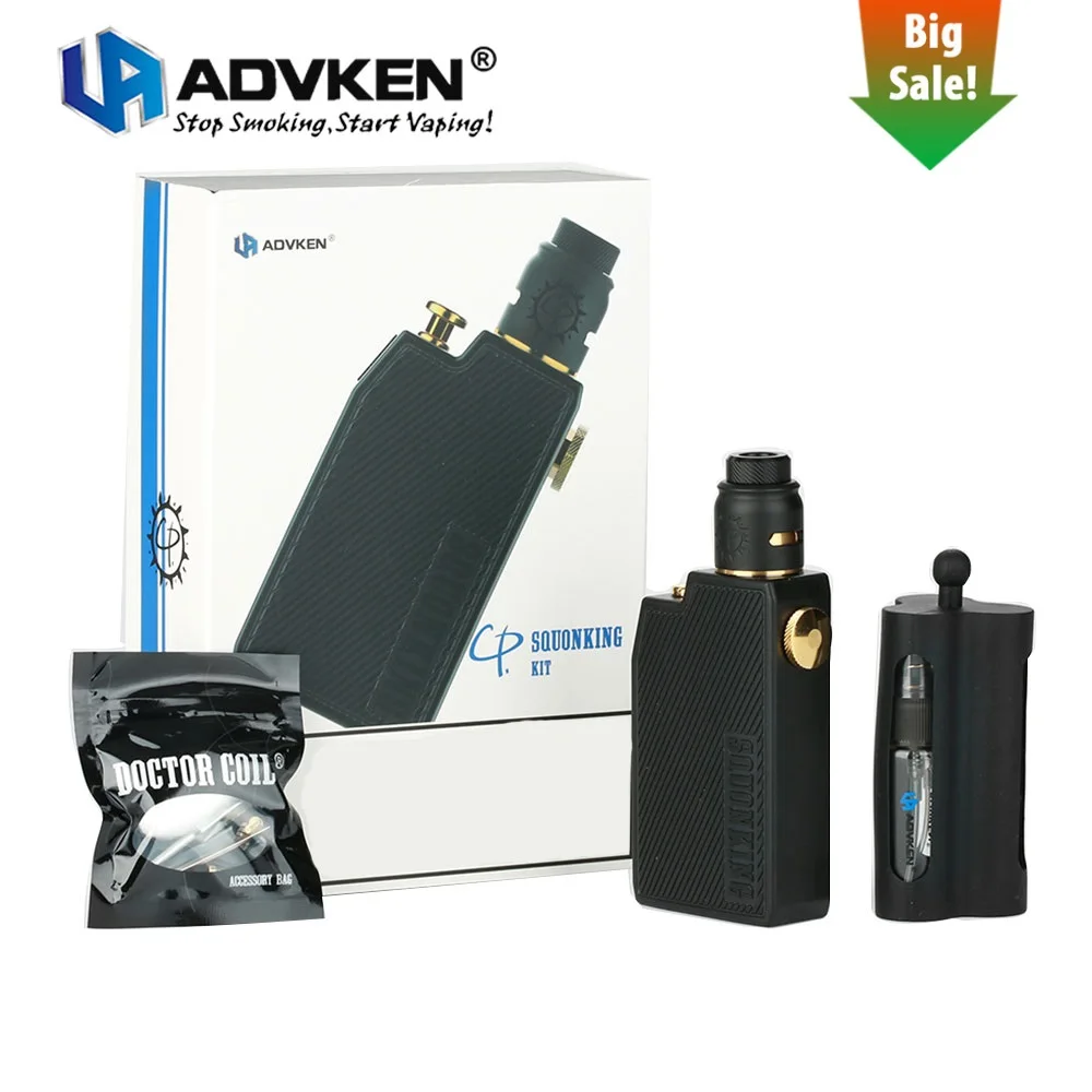 

Original Advken CP Squonking Kit Squonk Squonker Bf Electronic Cigarette Kit w/ 22mm Single Coil RDA 7ml Bottle Vape Kit Vs Gbox