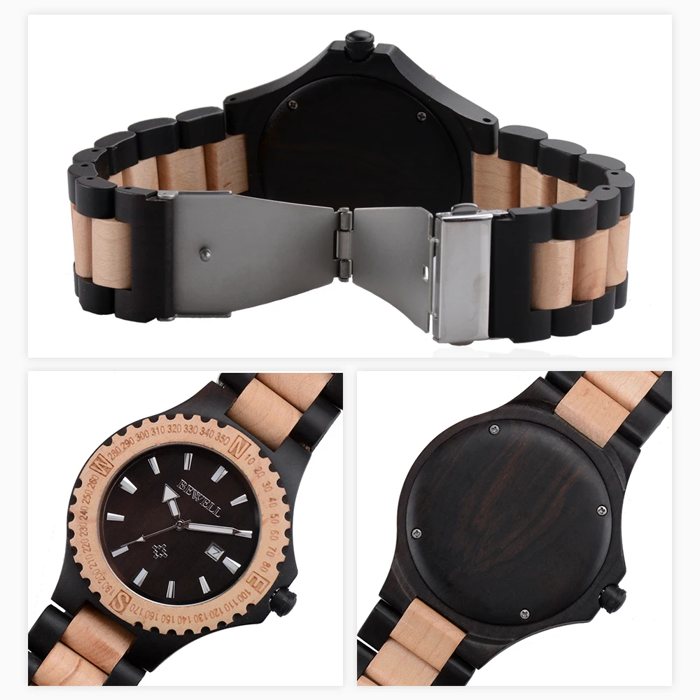BEWELL WOODEN WATCH