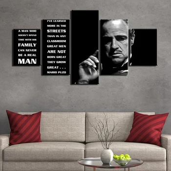 

Modular Wall Art Painting Canvas Print Godfather Pictures 5 Panels movie Poster For Living Room motivational poster home decor