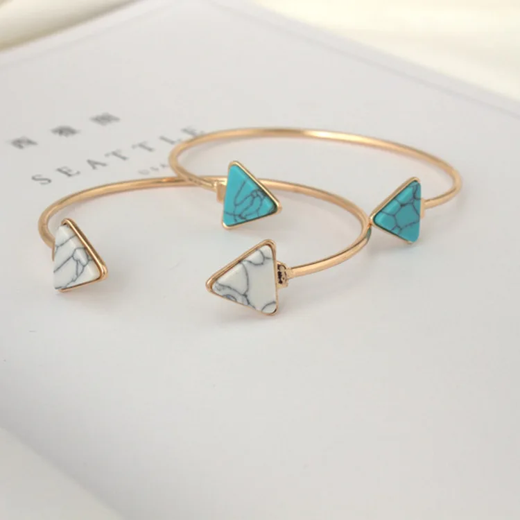 Панк модный браслет, индивидуальный простой геометрический белый/синий треугольный браслет для девушек,, Faith Bracelet