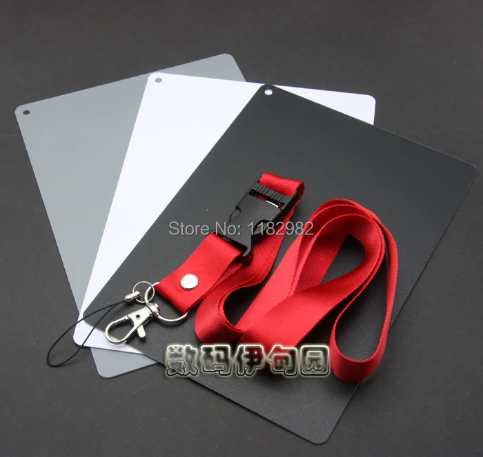 

17cm x 12cm New Large 3 in1 Digital Grey Card White Black Gray Color White Balance with Strap For 350d 450d 650d d90 d3100 d5100