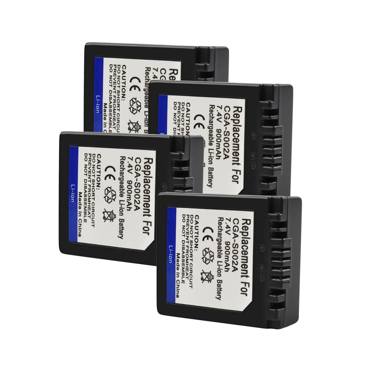 4Packs 7.4V 900mAh Li-ion Camera Battery For Panasonic CGAS002 CGA-S002 CGA S002 DMC-FZ1 DMC-FZ10 DMC-FZ10EG-K DMC-FZ3B L15 | Электроника