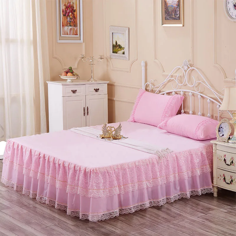 king size ruffle bed skirt 200x220cm bed cover romantic ...