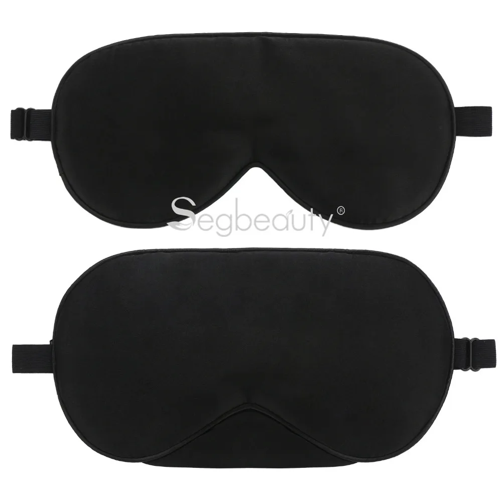 Sleep Eye Mask, 2pcs Black Super Soft Masks Mulberry Silk Healthy