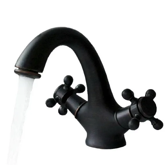

Dual Cross Handles Oil Rubbed Bronze Bathroom Vessel Sink Basin Faucet Mixer Taps anf072