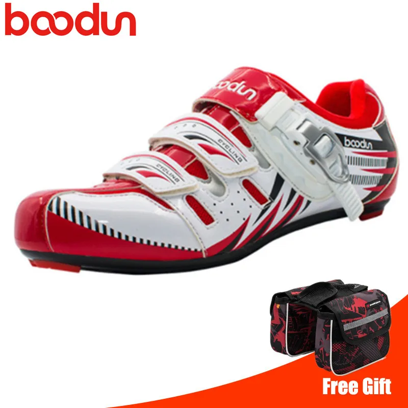 

BOODUN Professional Cycling Shoes Road Men Breathable Racing Bike Shoes Self-Locking Athletic Bicycle Shoes Sapatilha Ciclismo
