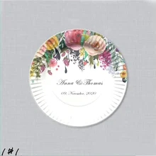 200 шт под заказ, свадебные бумажные пластины для девочек, вечерние, на день рождения, на заказ, декорированный поднос