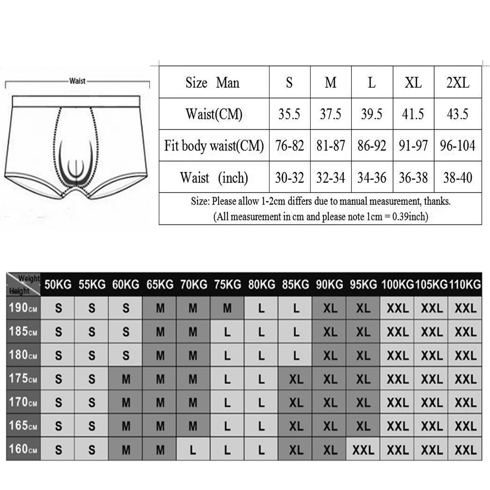 Hanes Mens Underwear Sizing Chart - Boxers - AliExpress