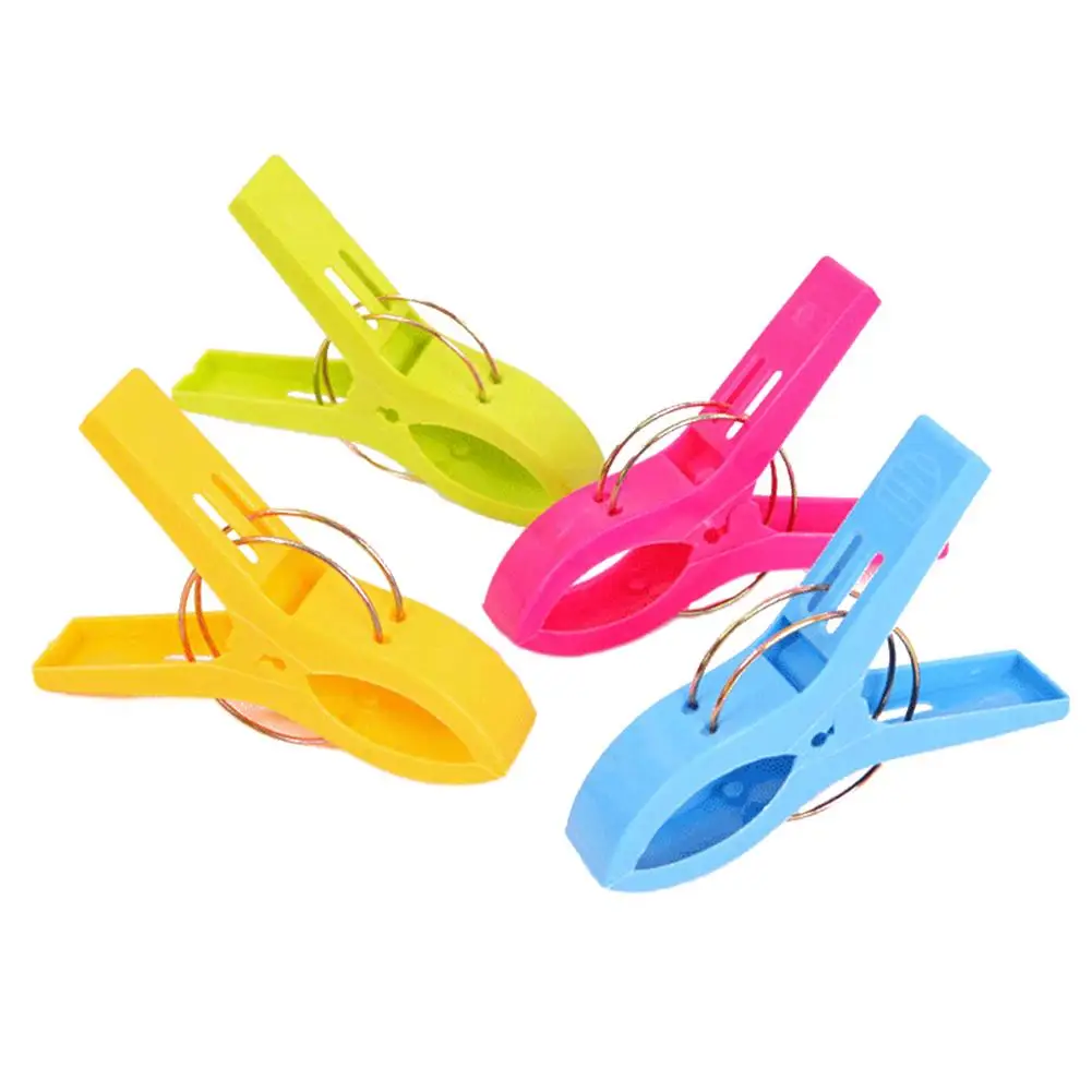 8/12/16pcs Color Beach Towel Clips Thick Plastic Clips Sheets Are Clipped Powerful Windbreaker Clips Clothespins Drying Clips