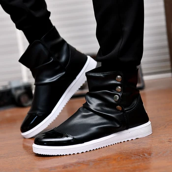 

Hot Shoes Newest Fashion Boot Men Autumn Slip-On Flats High Quality Pu Leather Wear Resisting Casual for Men Boots