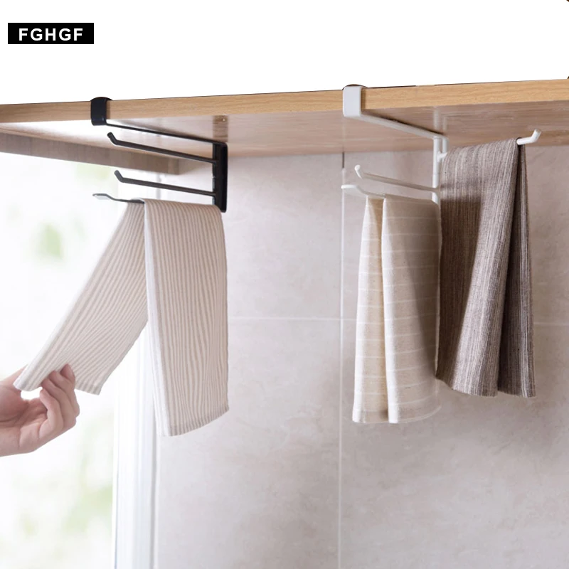 Bbathroom shelf toilet paper roll holder For Kitchen accessories towel holder rack coat hanger hooks Cabinet hanging organizer