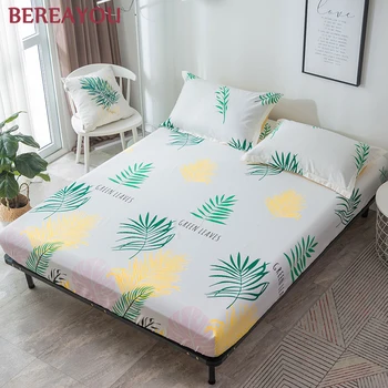 

Simple 100% Cotton Bed Sheets Cartoon Print Fitted Bed Sheet Twin Full Queen Size Bed Linens Double by Single 1.5m drap housse