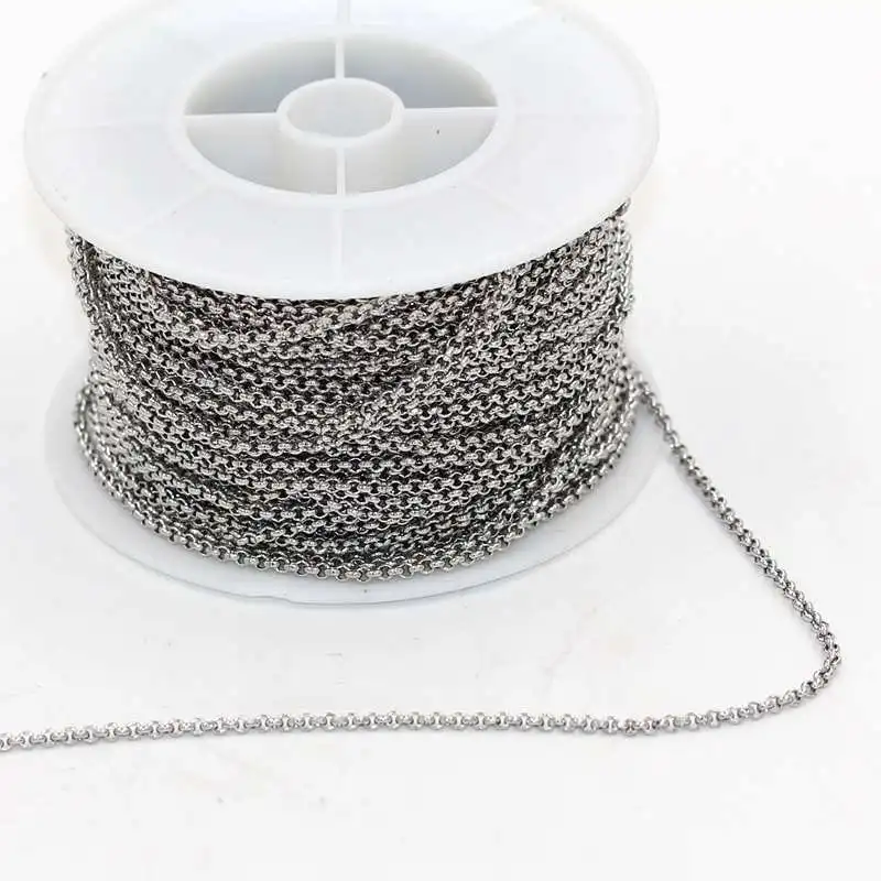 25m/roll Exquisitely stainless steel link chains for DIY necklace
