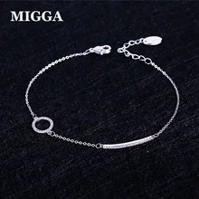 MIGGA простое круглое и бар кубический циркон браслет для женщин девушек геометрический дизайн браслет цепочка