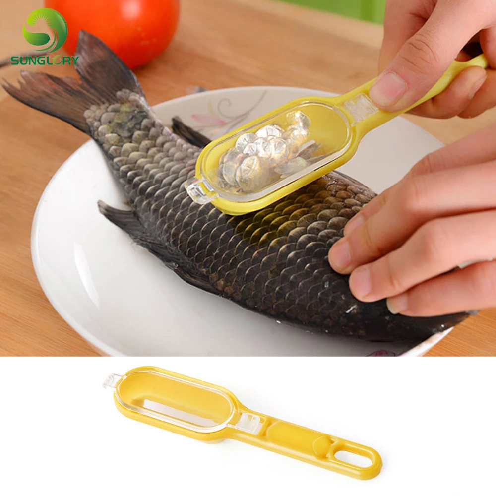 Scales Skinner Slicer Cleaning Kill Fish Scale Brush Scraper Shaver Remover Cleaner Descaler Scaler Kitchen Gadgets Fish Tools