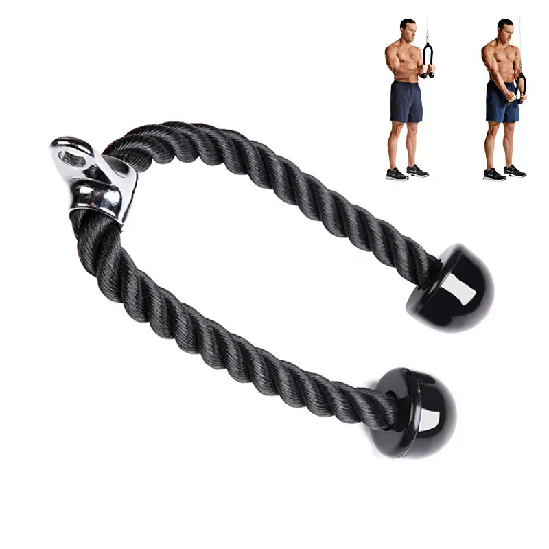 2019 Bodybuilding Biceps Drawstring Triceps Drawstring Commercial Gym Equipment Tricep Adjustable Nylon Rope Push Pull Down A
