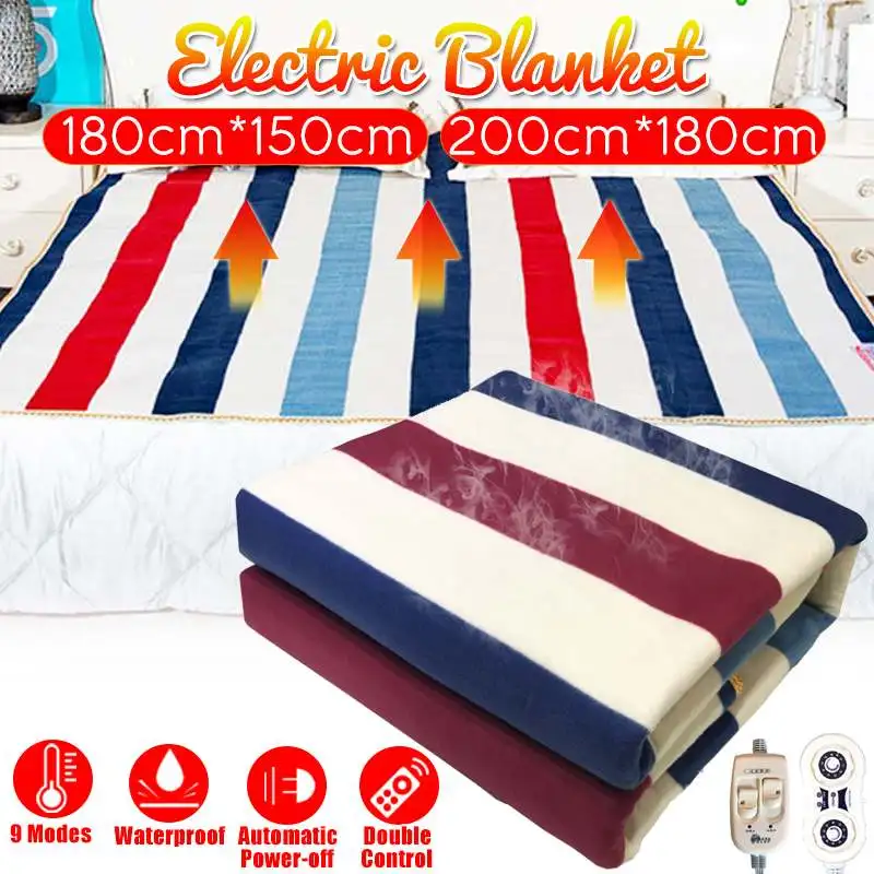 

Flannel Electric Blanket Heater 180*150cm/200*180cm Adjustable Heated Blanket Thermostat Electric Heating Blanket