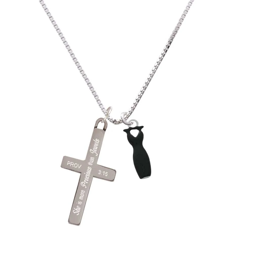 Little Black Dress - She is More Precious - Cross Necklace