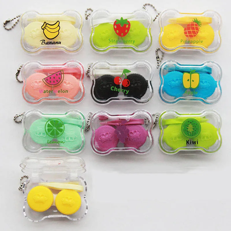 Clear Cute Fruits Printed Portable Case Contact Lens Beauty Pupil