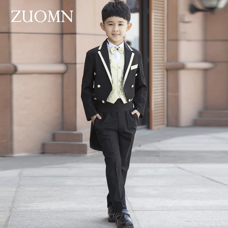 Boys Toddler Kid Formal Wedding Party Dark Gray Blazer Style Jacket Coat sz S-14
