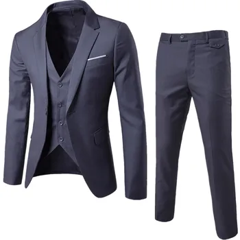 

Suit Set Men's Three-Piece Business Formal Professional Suit Slim-Fit Best Man Groom Wedding Dress Autumn