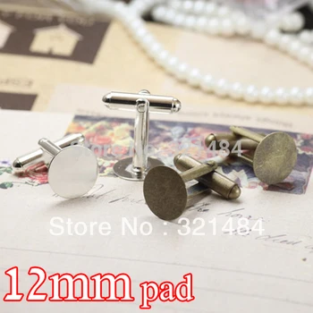 

color can pick up 200X 12mm pad cufflinks bezel blank findings