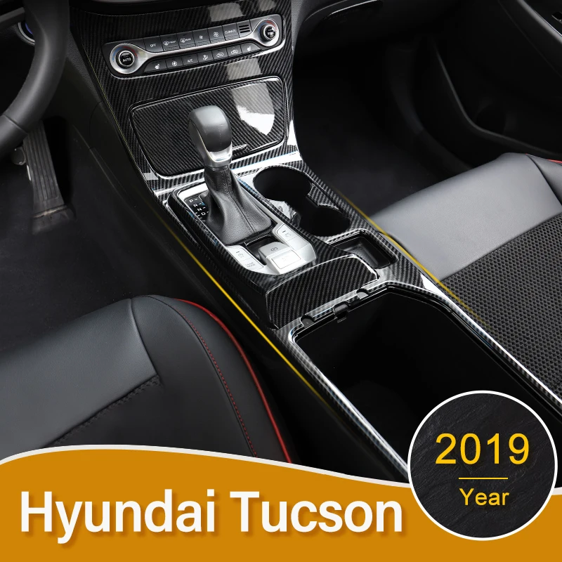 

Car styling Central Storage box frame trim Auto Air Conditioning Water Cup panel trim Cover For Hyundai Tucson 2019 Accessories