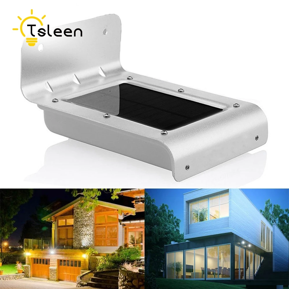 

TSLEEM 1PC Solar Powered PIR 16 LED Motion Sensor Wall Light Outdoor Waterproof Garden Led Solar Light Wall Lamp Security Light
