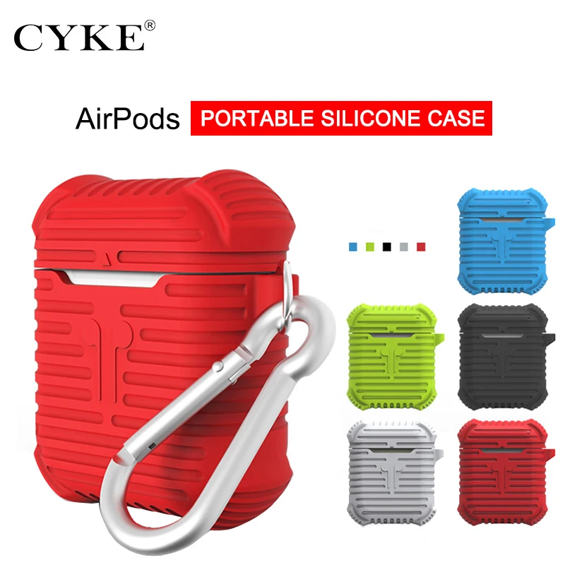 

CYKE Armor Soft Silicone Earphone Case For Apple AirPods Case Shockproof Portable Headphones Protector Cover for Air pods Case