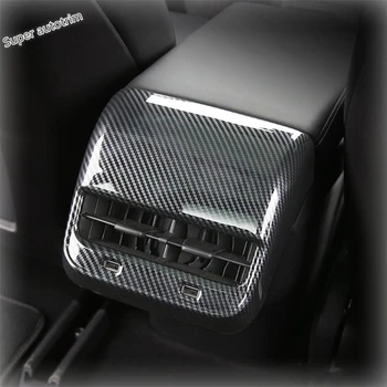 

Lapetus Accessories Interior Armrest Box Rear Air Conditioning AC Vent Outlet Cover Trim Fit For Tesla Model 3 2018 - 2020 ABS