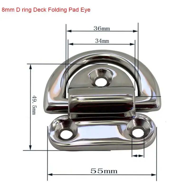 4 шт. 316 г. из нержавеющей стали d-образное кольцо палубный складной коврик для крепления глаз галстук-бабочка для яхты моторная лодка