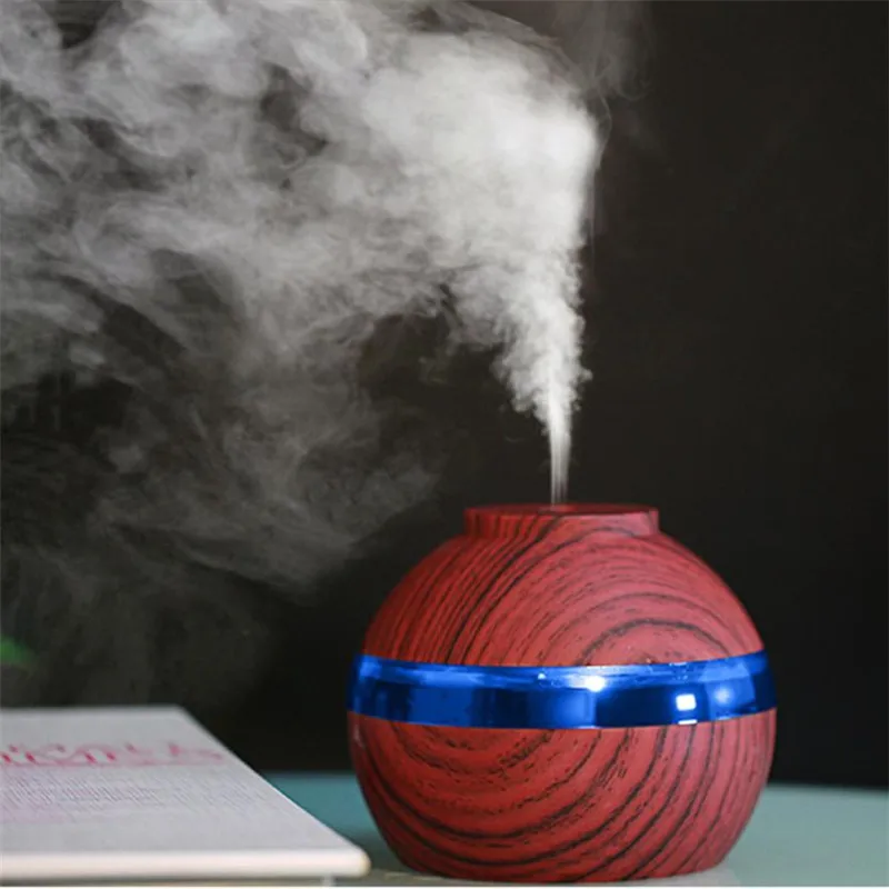 

Wood Line Print Essential Oil Humidifier Led Classic Water Diffuser USB Cable Water Mist Maker Bedroom humidity Oil Burner sale